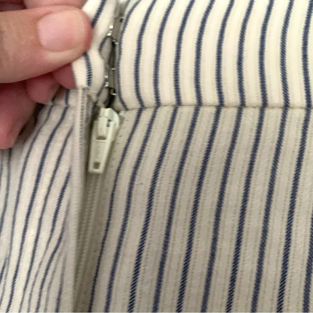 J. Crew Collection Cream Striped Women’s 18 Italian Seersucker Fabric Pants